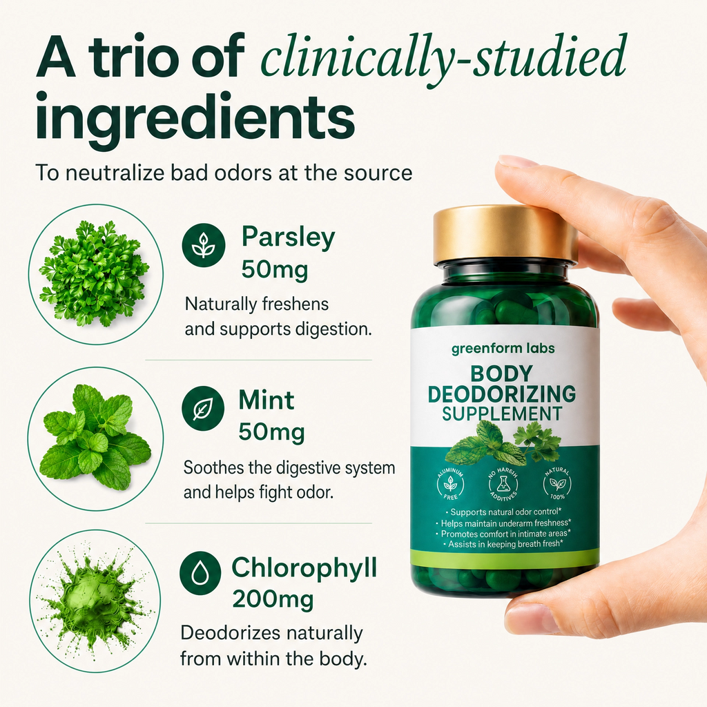 Natural Fresh Breath & Body Odor Control Supplement