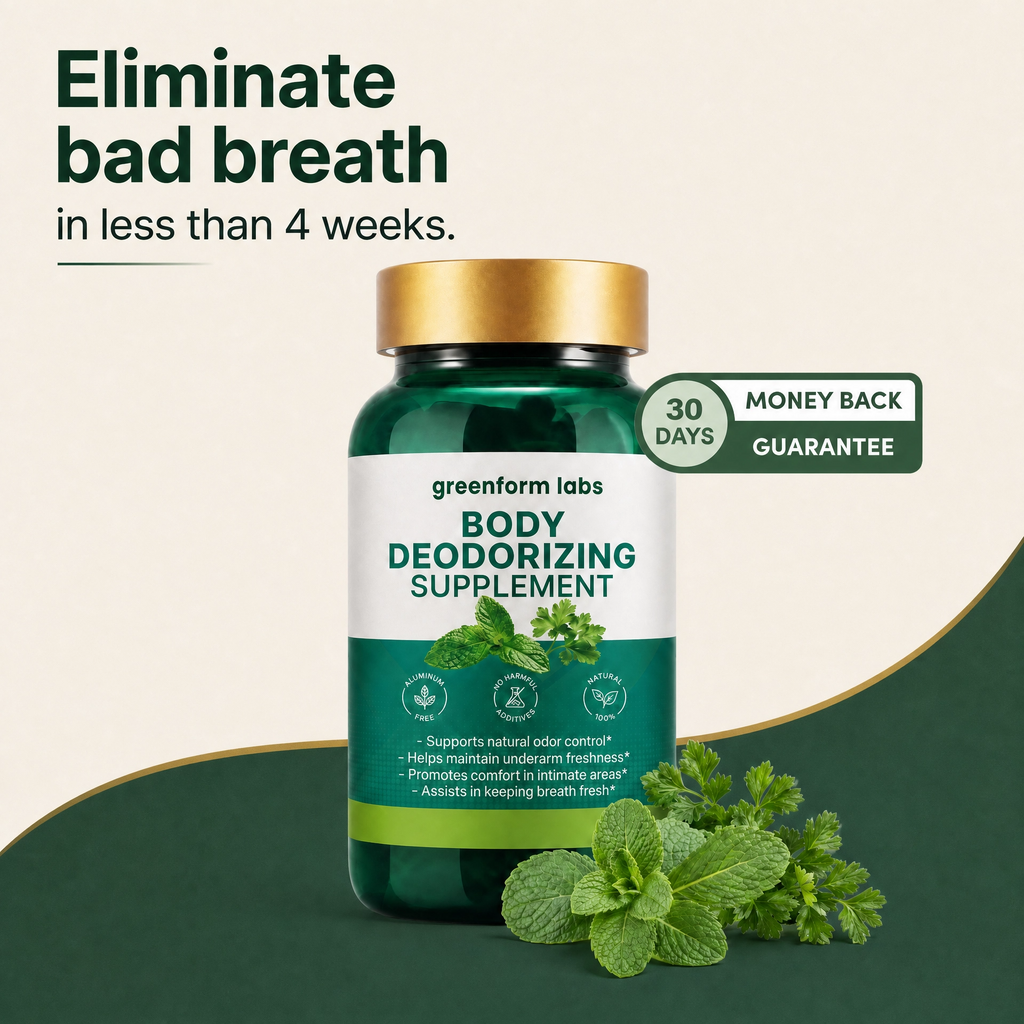 Natural Fresh Breath & Body Odor Control Supplement
