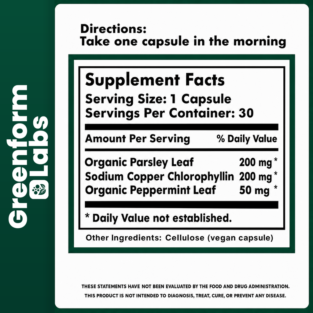 Natural Fresh Breath & Body Odor Control Supplement